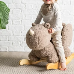 Bascules*Nattou Teddy Animal à bascule rhinocéros de Taupe