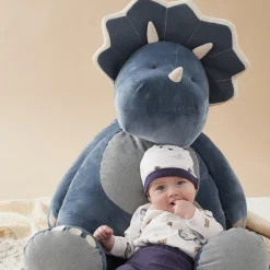 Doudous*Noukies Tiga, Stegi & Ops Peluche large en Veloudoux Ops de Bleu