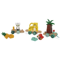 Jouets En Bois*Janod Train Tropical à Tirer Tropik de