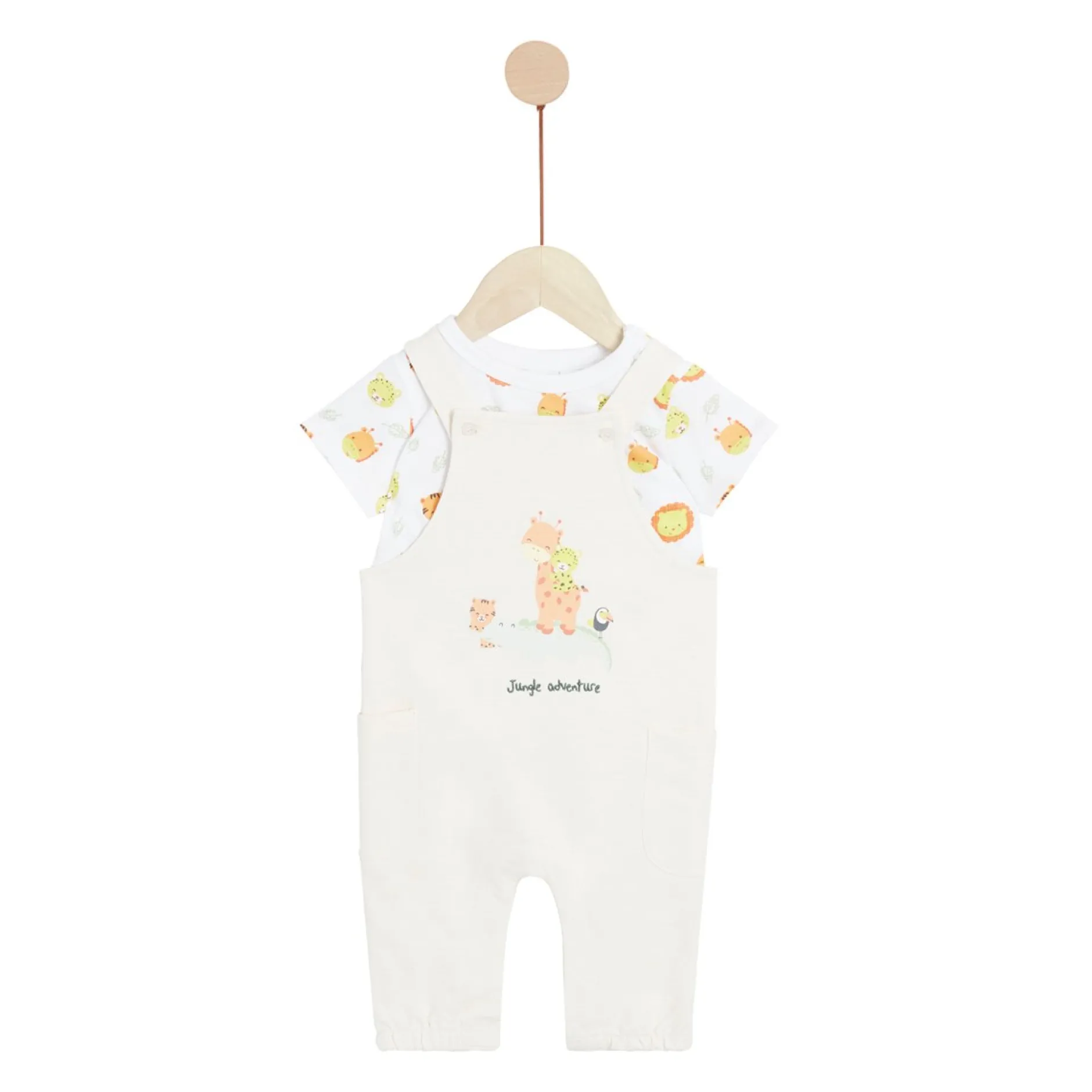 T-Shirts, Polos, Chemises|Combinaisons, Salopettes*P'tit bisou Travel With Love Ensemble 9 mois de Beige