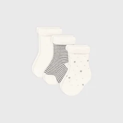 Chaussettes, Chaussons|Chaussettes, Collants, Chaussons*Petit Bateau Trio de chaussettes en tricot de