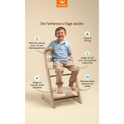 Chaises Hautes Évolutives*Stokke® Tripp Trapp® Pack Chaise haute + Baby Set + Coussin de Naturel / Crème