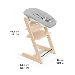Chaises Hautes Évolutives*Stokke® Tripp Trapp® Pack Chaise haute + Baby Set + Newborn Set de Naturel / Gris