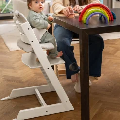 Chaises Hautes Évolutives*Stokke® Tripp Trapp® Pack Chaise haute + Baby Set + Coussin de Blanc / Silver