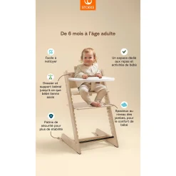 Chaises Hautes Évolutives*Stokke® Tripp Trapp® Pack Chaise haute + Baby Set + Plateau de Blanc