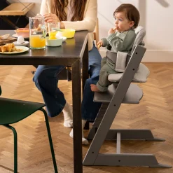 Chaises Hautes Évolutives*Stokke® Tripp Trapp® Pack Chaise haute + Baby Set + Coussin de Gris Tempête / Nordic