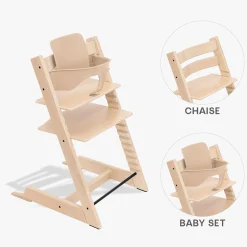 Chaises Hautes Évolutives*Stokke® Tripp Trapp® Pack Chaise haute + Baby Set de Naturel