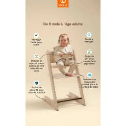 Chaises Hautes Évolutives*Stokke® Tripp Trapp® Pack Chaise haute + Baby Set de Naturel