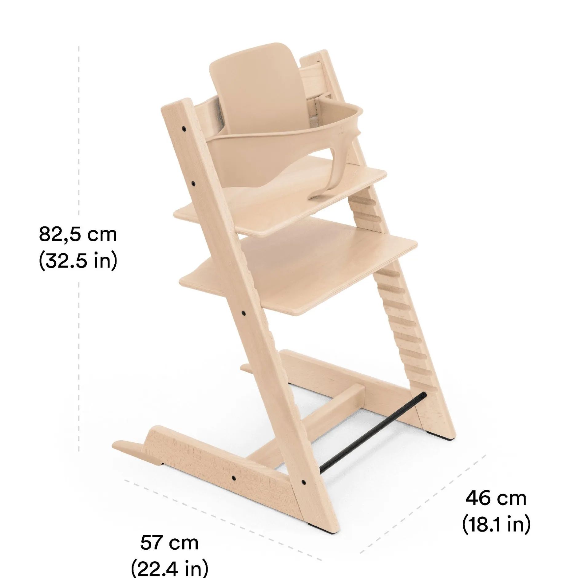 Chaises Hautes Évolutives*Stokke® Tripp Trapp® Pack Chaise haute + Baby Set de Naturel