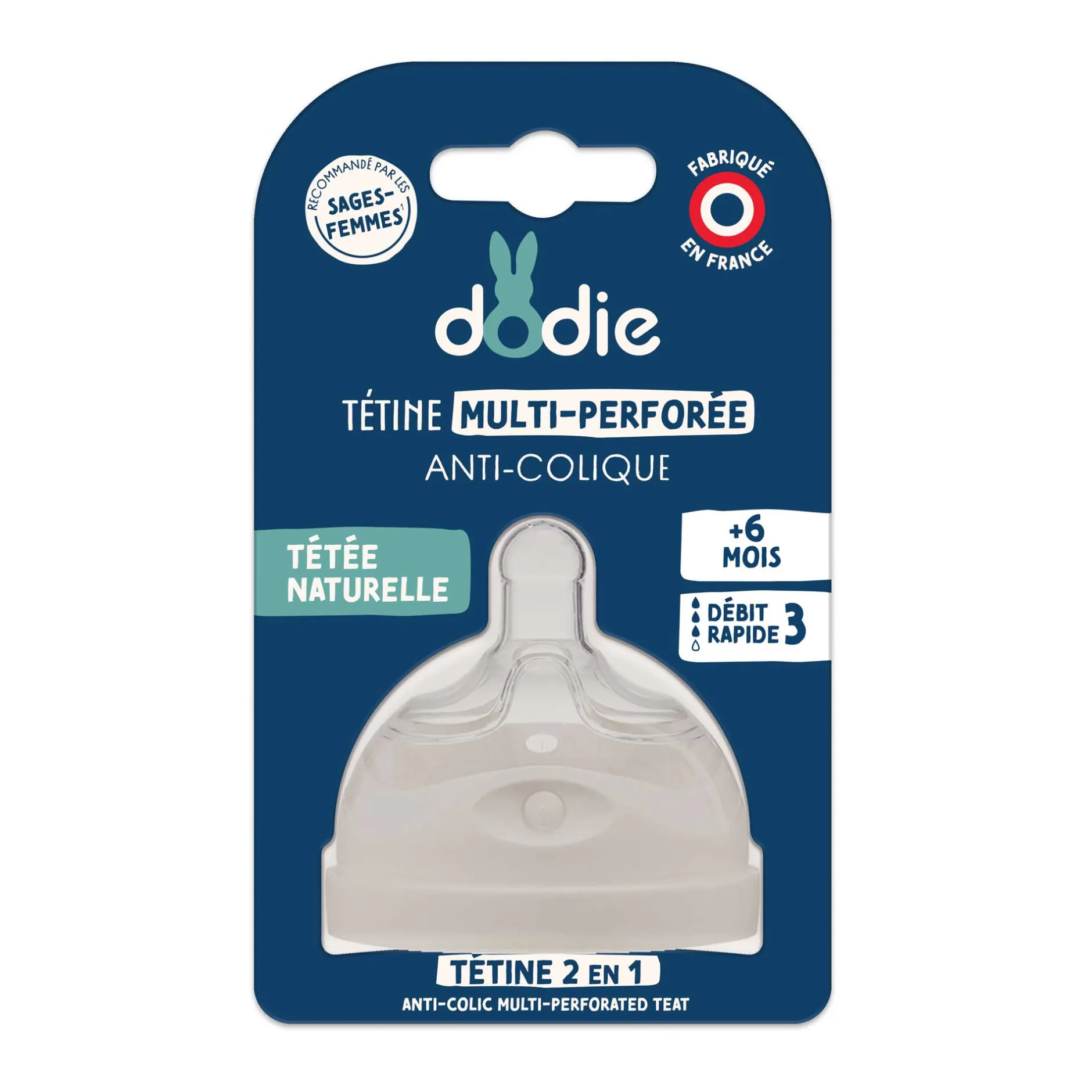Tétines*Dodie Tétine + bague Débit rapide 3 de