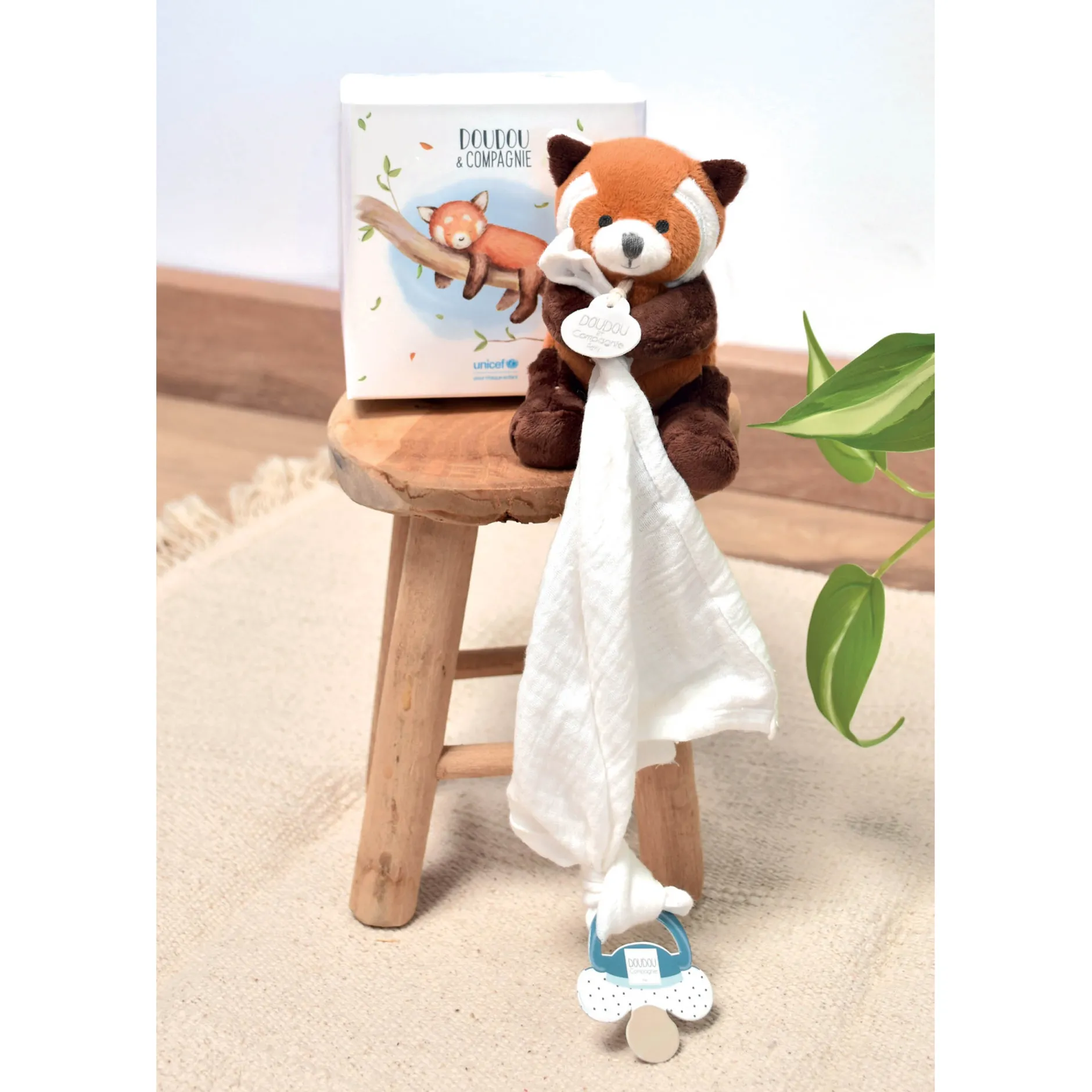 Doudous|Attaches Sucettes*Histoire d'ours Unicef Doudou attache-sucette de Panda roux