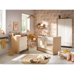 Armoires 2 Portes*Sauthon Baby's Sweet Home Vanille Armoire de Chêne miel