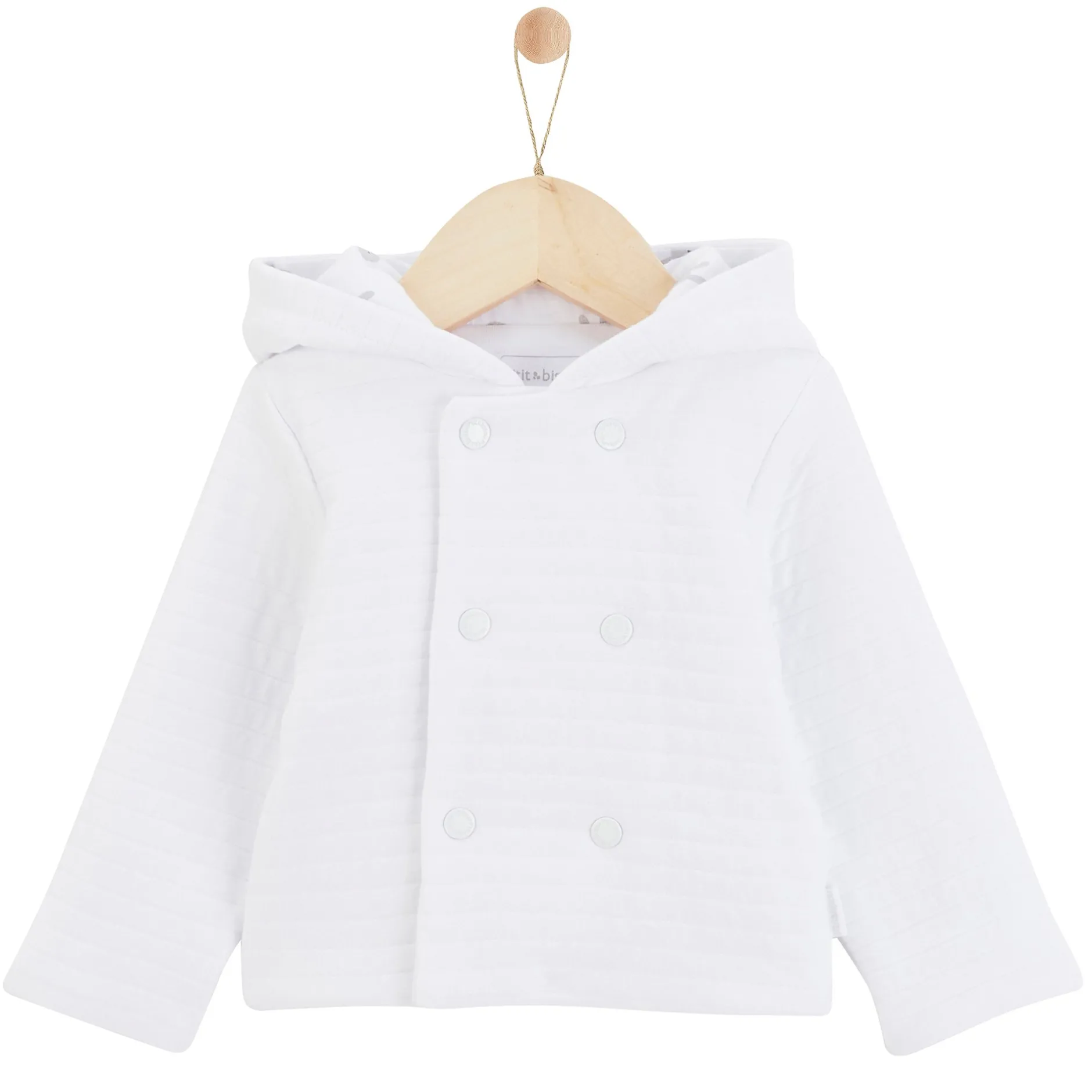 Vêtements Naissance*P'tit bisou Veste à capuche Lapin Câlin 0 mois de Blanc