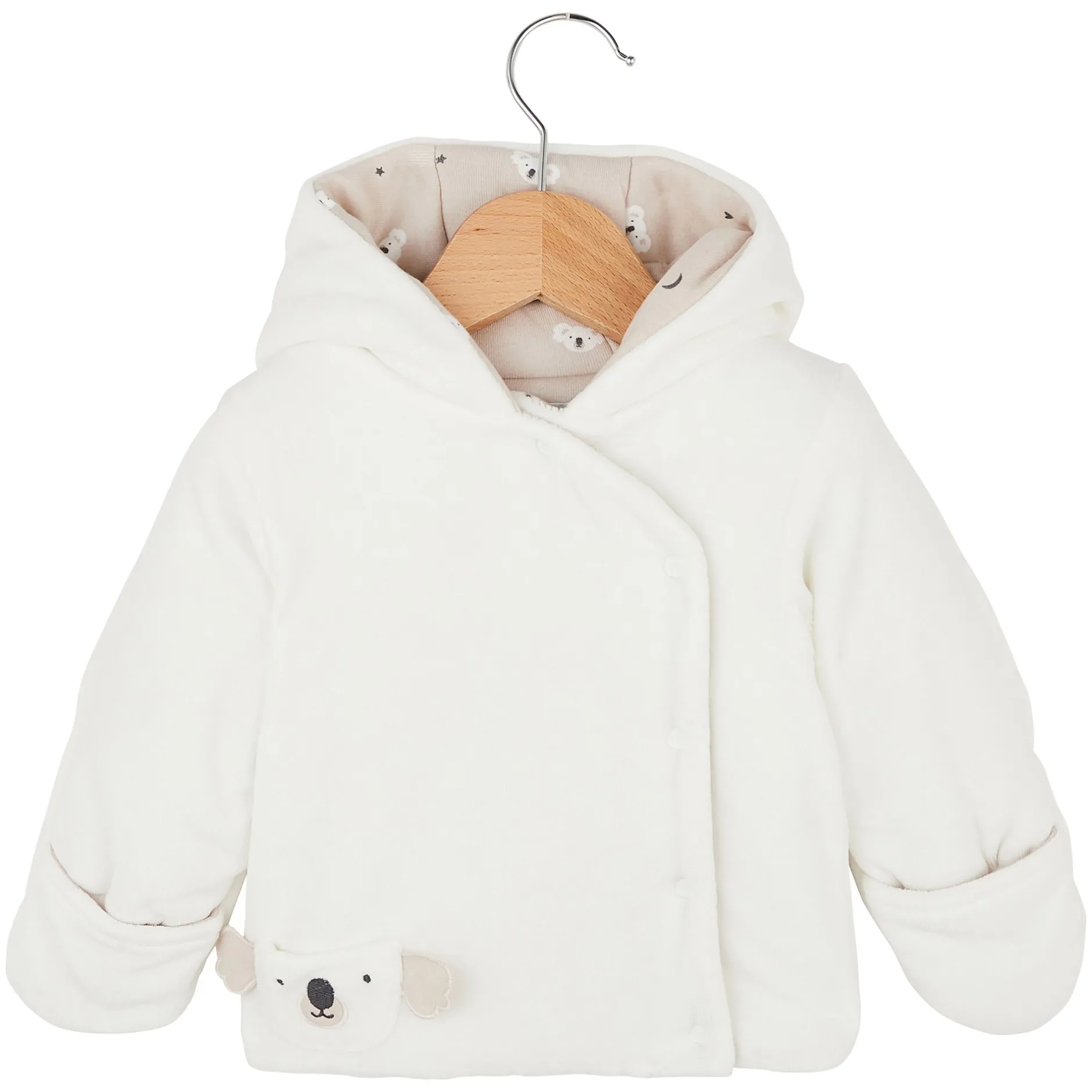 Vêtements Naissance*Marèse Veste capuche Petit Koala de Écru