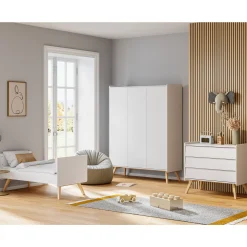 Armoires 3 Portes*Vox Vintage Armoire 3 portes de Blanc / Chêne