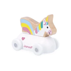 Jouets En Bois*Janod Voiture Licorne Bois de Blanc