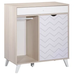 Commodes*Sauthon Baby's Sweet Home Wave commode 1 tiroir de Acacia Gris / Blanc