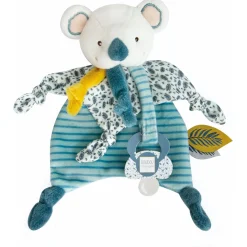 Attaches Sucettes|Doudous*Doudou et Compagnie Yoca Le Koala Attache-Sucette de Blanc/bleu