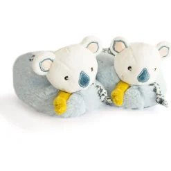 Chaussettes, Chaussons*Doudou et Compagnie Yoca Le Koala Chaussons avec Hochet 0-6 mois de Blanc/bleu