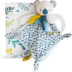 Hochets*Doudou et Compagnie Yoca Le Koala Doudou Hochet de Blanc/bleu
