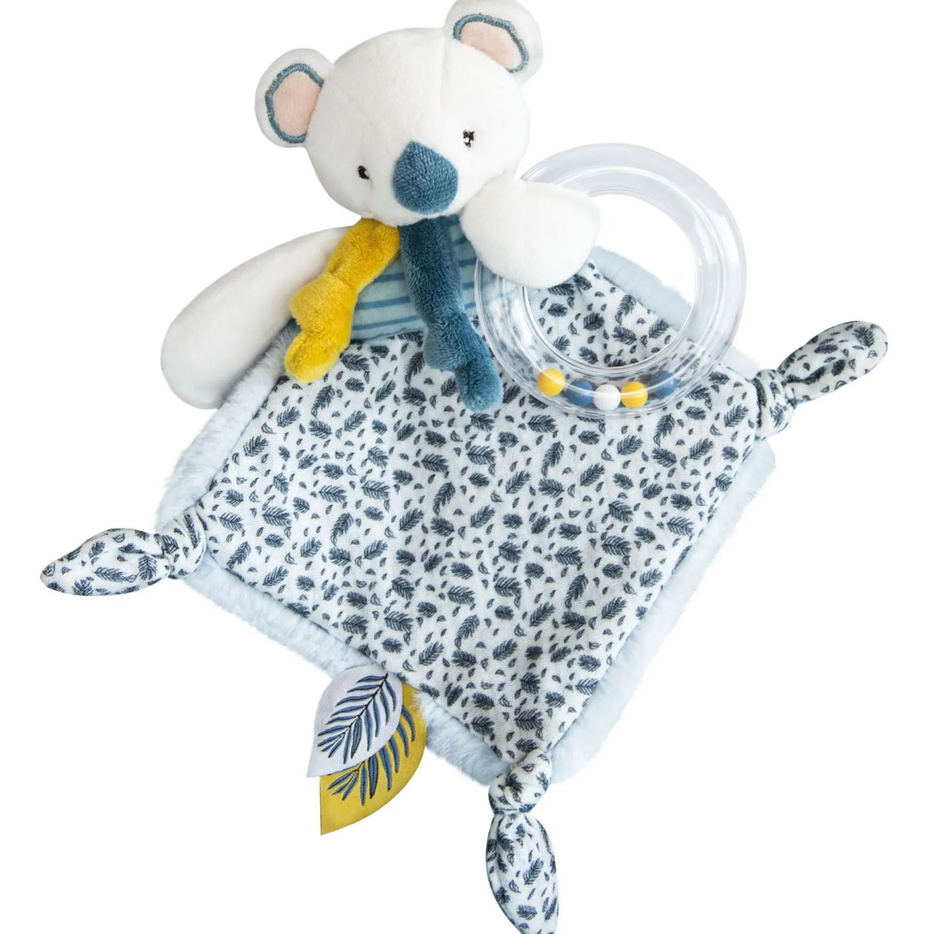 Hochets*Doudou et Compagnie Yoca Le Koala Doudou Hochet de Blanc/bleu