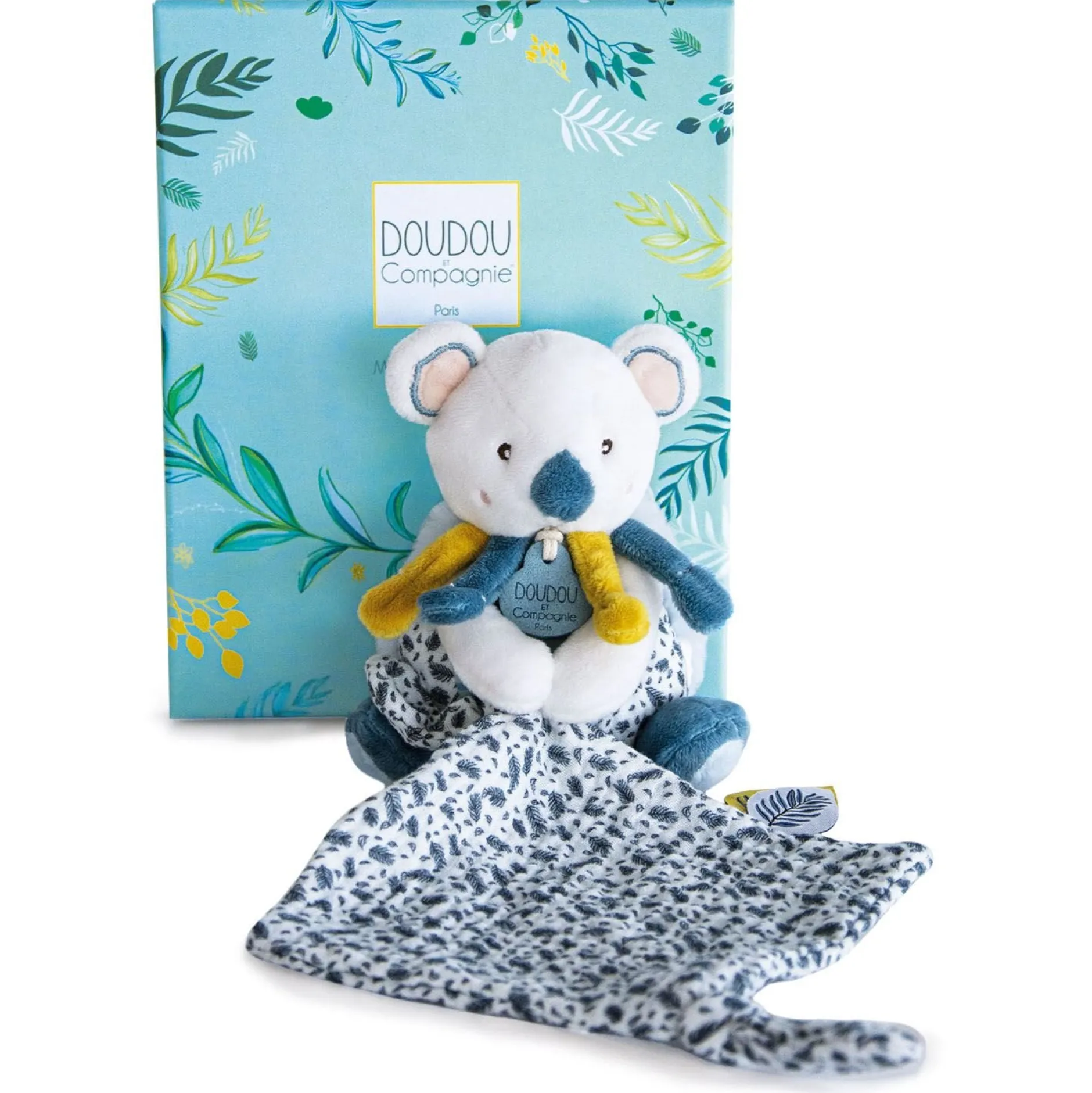 Doudous*Doudou et Compagnie Yoca Le Koala Pantin avec doudou de Blanc/bleu