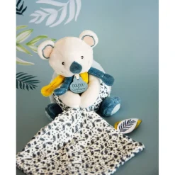Doudous*Doudou et Compagnie Yoca Le Koala Pantin avec doudou de Blanc/bleu