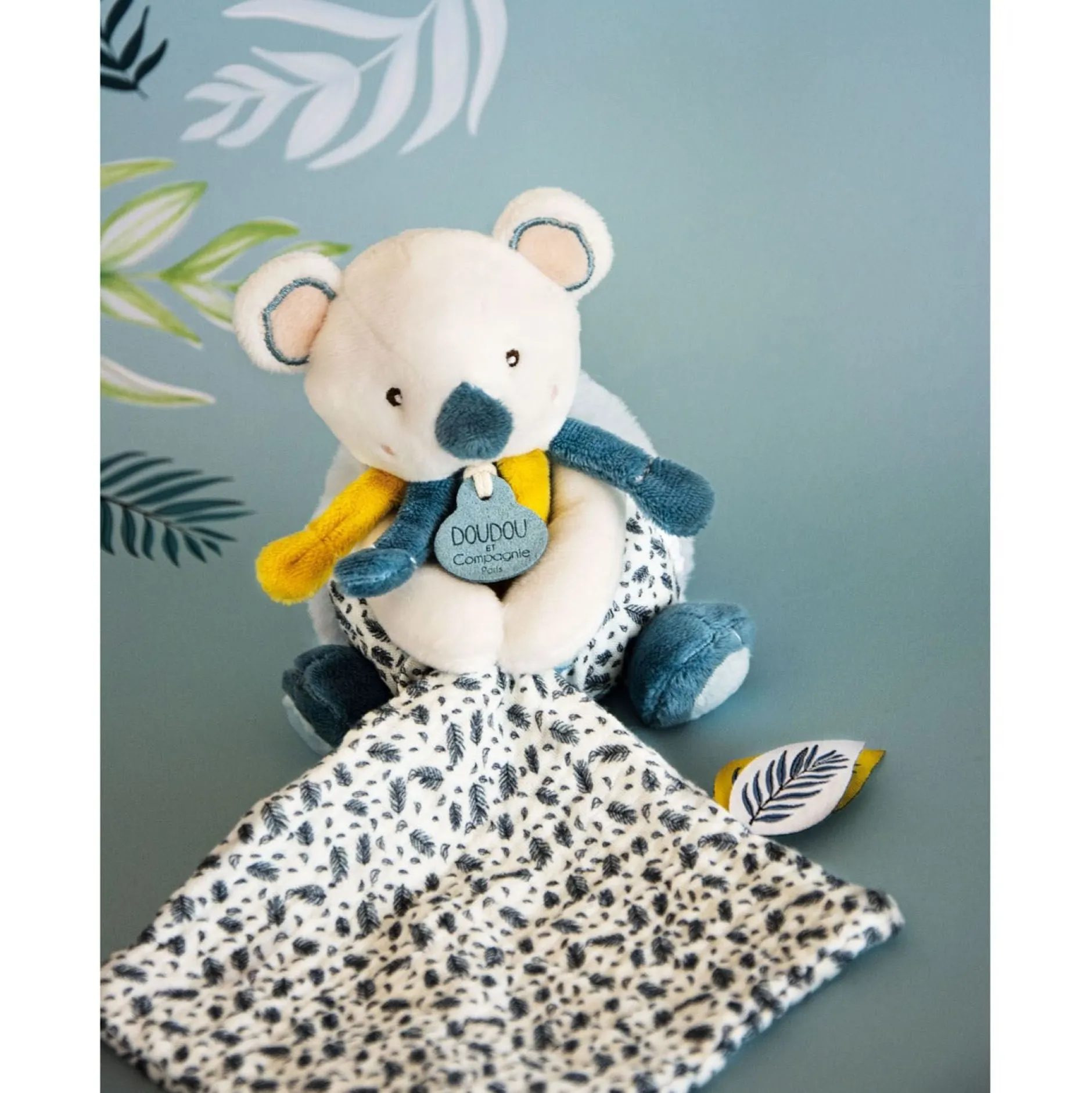 Doudous*Doudou et Compagnie Yoca Le Koala Pantin avec doudou de Blanc/bleu